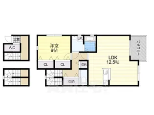 1LDKの間取り画像