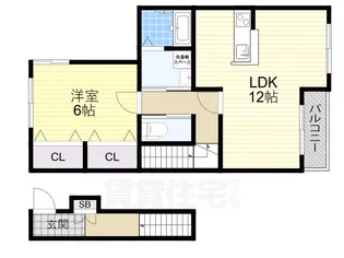 1LDKの間取り画像