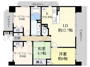 スクエア名古屋港【5階】の間取り