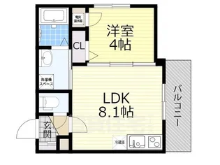 大阪府大阪市東住吉区矢田4丁目【アパート】の間取り