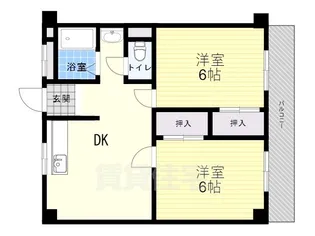 鳴尾ハイツ【3階】の間取り
