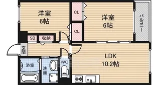 高師浜シーサイドマンション5【2階】の間取り