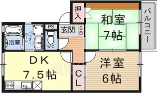ハイツサントピア【1階】の間取り