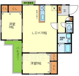 ジョワウエスト【2階】の間取り