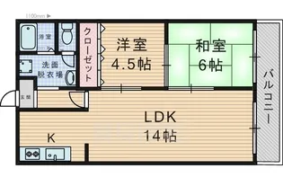 アスモ岡町【4階】の間取り