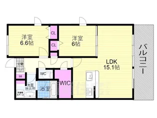 クリスタ京都【6階】の間取り