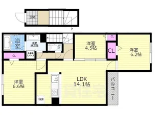 T‘sスクエア下鴨【2階】の間取り