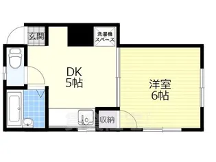 1DKの間取り画像