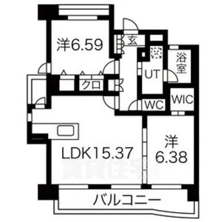 パラシオン西新【10階】の間取り