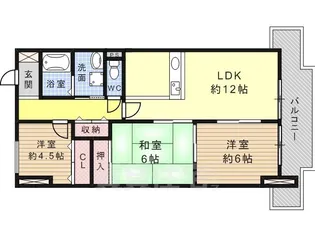 サンシャイン天神山【6階】の間取り