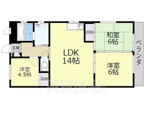 第二コーポ松川【1階】の間取り