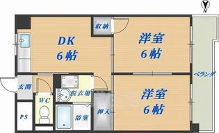 ロイヤルハイツ高井田【8階】の間取り