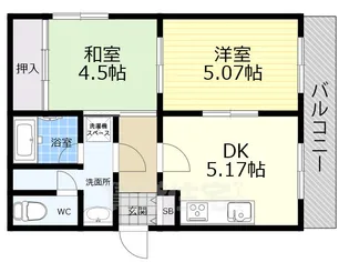 リアライズ西難波【2階】の間取り