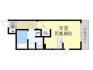 スワンズ大阪アクシオン【12階】の間取り