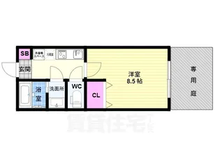 フラッティ葛野七条【1階】の間取り