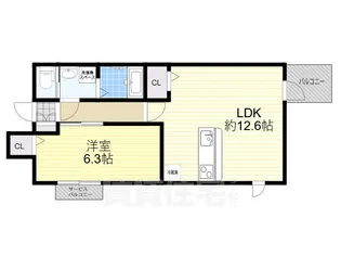 アーカスシティ天六(acus city tenroku)【9階】の間取り