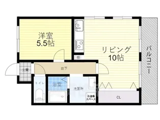 ダイアパレス三国1号館【4階】の間取り