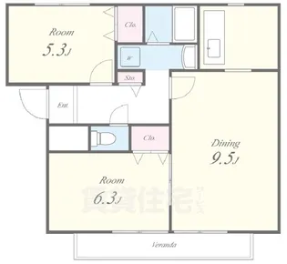 ポンデュガール【1階】の間取り