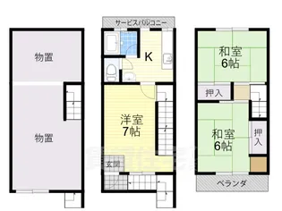 大阪府高槻市如是町【一戸建】の間取り