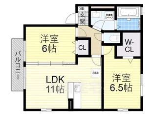 パストラル福田 A棟【2階】の間取り