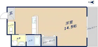 サウスフラワ【1階】の間取り