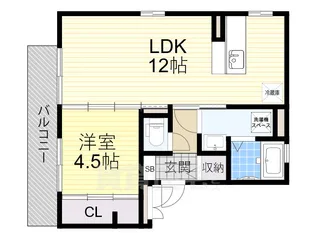 1LDKの間取り画像