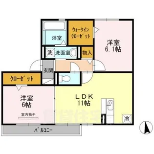 ヴィヴァン白壁【2階】の間取り