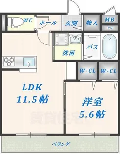 ヘーベル東大阪レジデンス【1階】の間取り