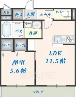 ヘーベル東大阪レジデンス【2階】の間取り