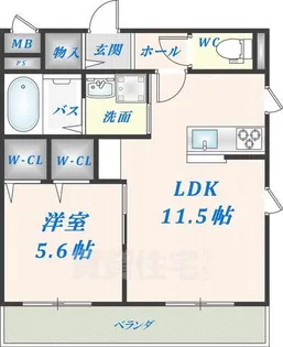 ヘーベル東大阪レジデンス【1階】の間取り