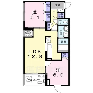 2LDKの間取り画像