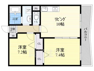 サントル・リヴァージュ参番館【9階】の間取り