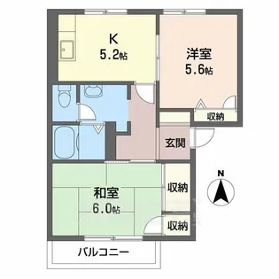 ルミナスコートトヨクB【201号室】の間取り