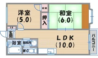 ル・シェール武庫川2【1階】の間取り