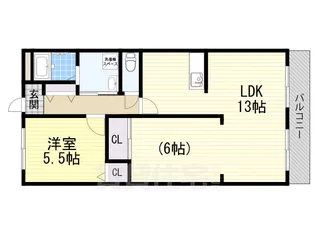 ロイヤル八尾久宝寺【2階】の間取り