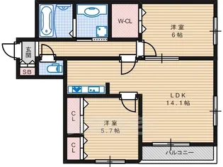 アルビオン【2階】の間取り