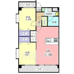 パセオ白砂2【2階】の間取り
