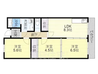 エムテック藤井寺【1階】の間取り