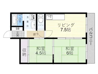 サンハイツフジイデラ【2階】の間取り