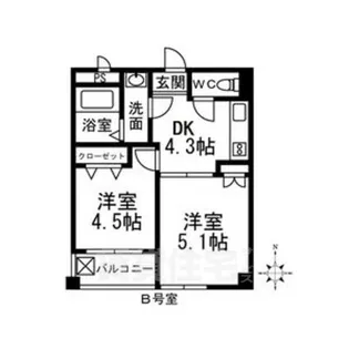 吉川屋ビル【4階】の間取り
