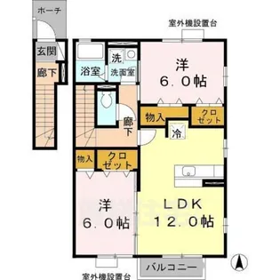 タウンビビD棟【2階】の間取り