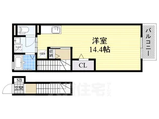 大阪府大阪市西淀川区姫島1丁目【アパート】の間取り