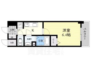 エスリード京橋【3階】の間取り