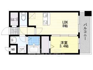 トラストレジデンス博多駅南【14階】の間取り