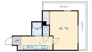 ハウスセゾン御所南【15階】の間取り