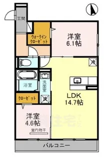 CHERRY BLOSSOM西北【3階】の間取り