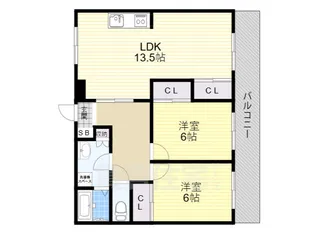 アニマン高槻阿武山【3階】の間取り