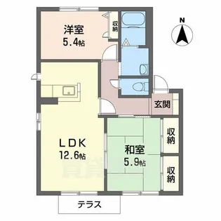 フォンティーヌ【1階】の間取り