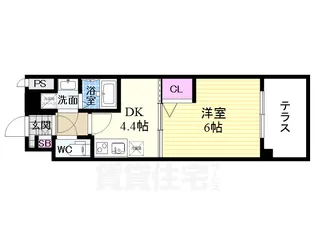 アクアプレイス京都三条朱雀【1階】の間取り