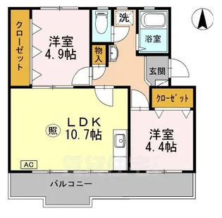 ロイヤルマンション1号棟【2階】の間取り